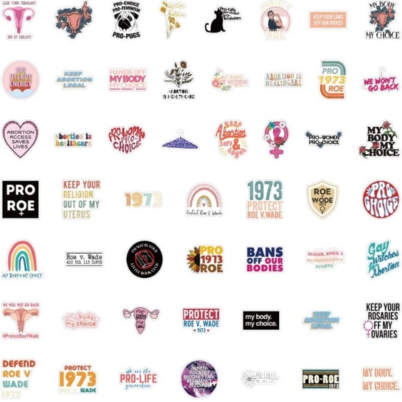 New-50 PCS Feminist Stickers Anti Abortion Stickers, Vinyl Waterproof Stickers - Picture 2 of 11